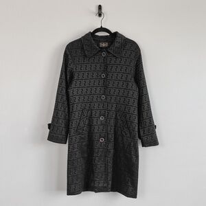 Super Rare Vintage 90’s Fendi Zucca Logo Long Coat Made In Italy